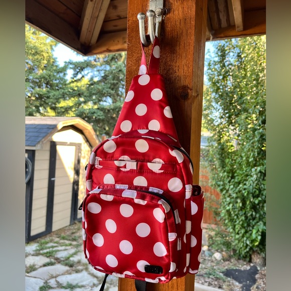 lug Handbags - LUG Archer Sling Bag . RARE. Crimson Red Dot. EUC